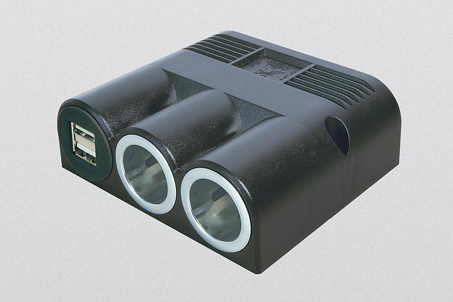 Aufbaudreifachsteckdose 1 Power-USB-Doppelsteckdose/2 Powersteckdosen: PRO  CAR Auto- und Bootszubehör